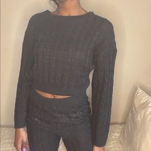 2 Piece Black Knit Set